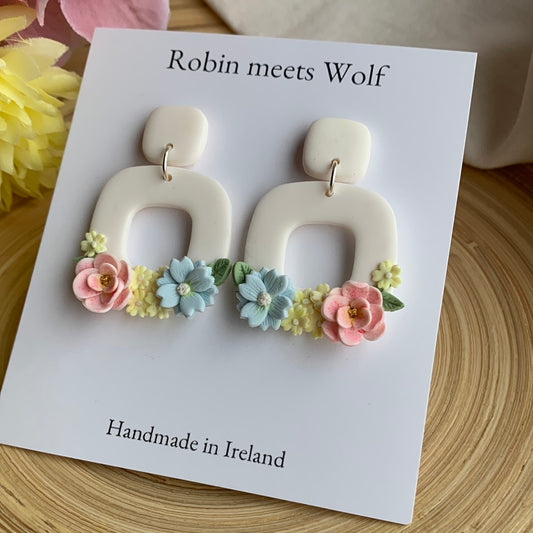 Elle - pastel florals on pure white
