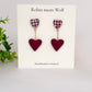 Joanne - Red 3d heart drop earring