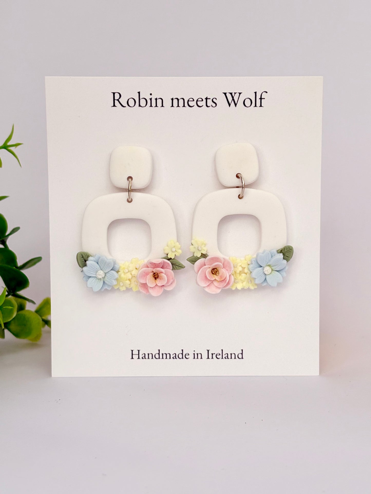 Elle - pastel florals on pure white