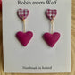 Joanne - Pink 3d heart drop earring