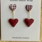 Joanne - Red 3d heart drop earring